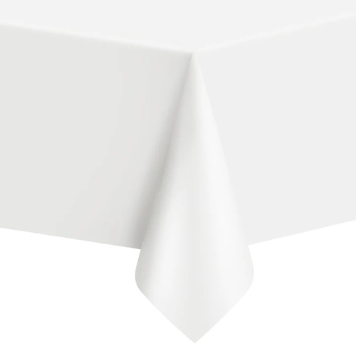 Obrus foliowy na urodziny biały 137x274cm